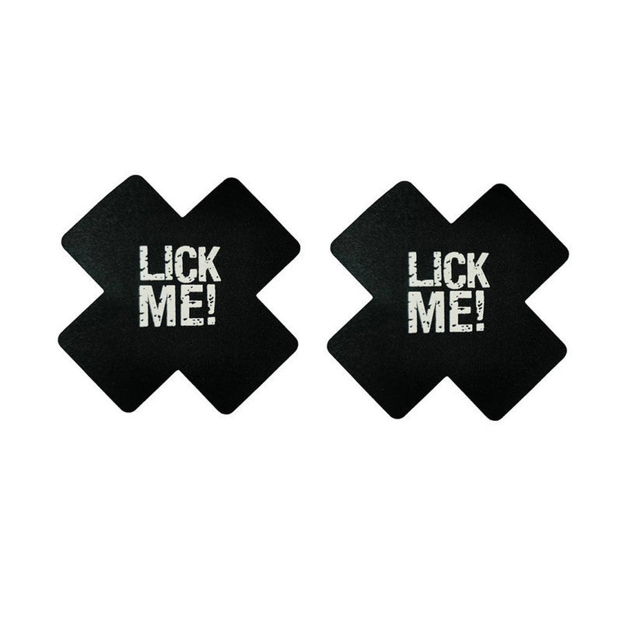 10 Pack Black Red Cross Pasties Letter Print Nippe Covers Black Luminous Pasties