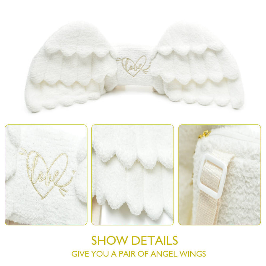 Womens Cute Wings Mini Bag Lolita Angel Cosplay Costume Plush Casual Backpack