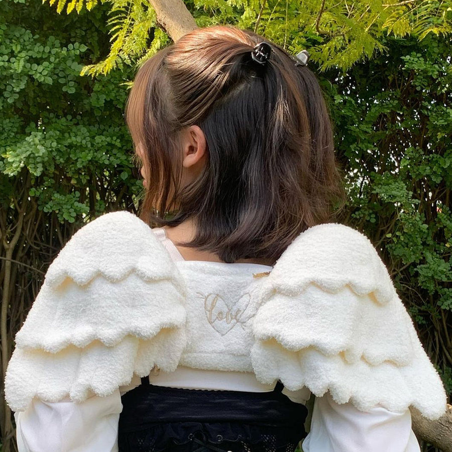 Womens Cute Wings Mini Bag Lolita Angel Cosplay Costume Plush Casual Backpack