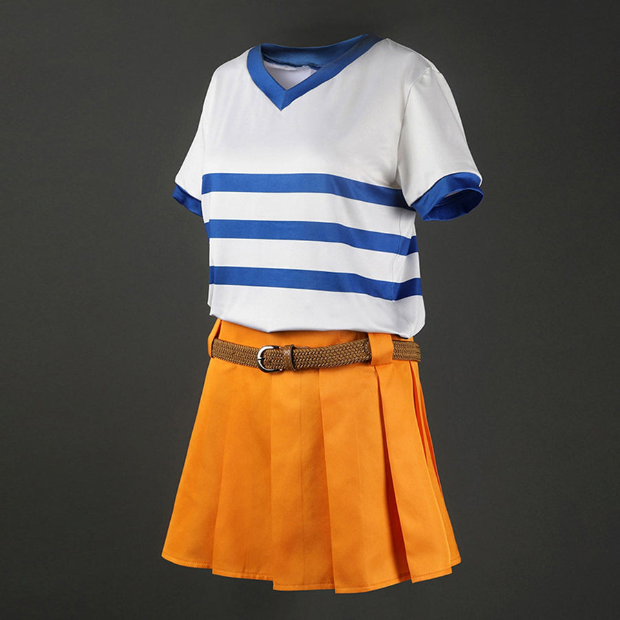 Japenese Anime Striped T-Shirt and Skirt