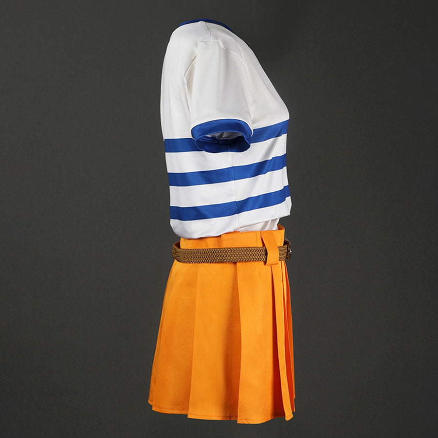 Japenese Anime Striped T-Shirt and Skirt