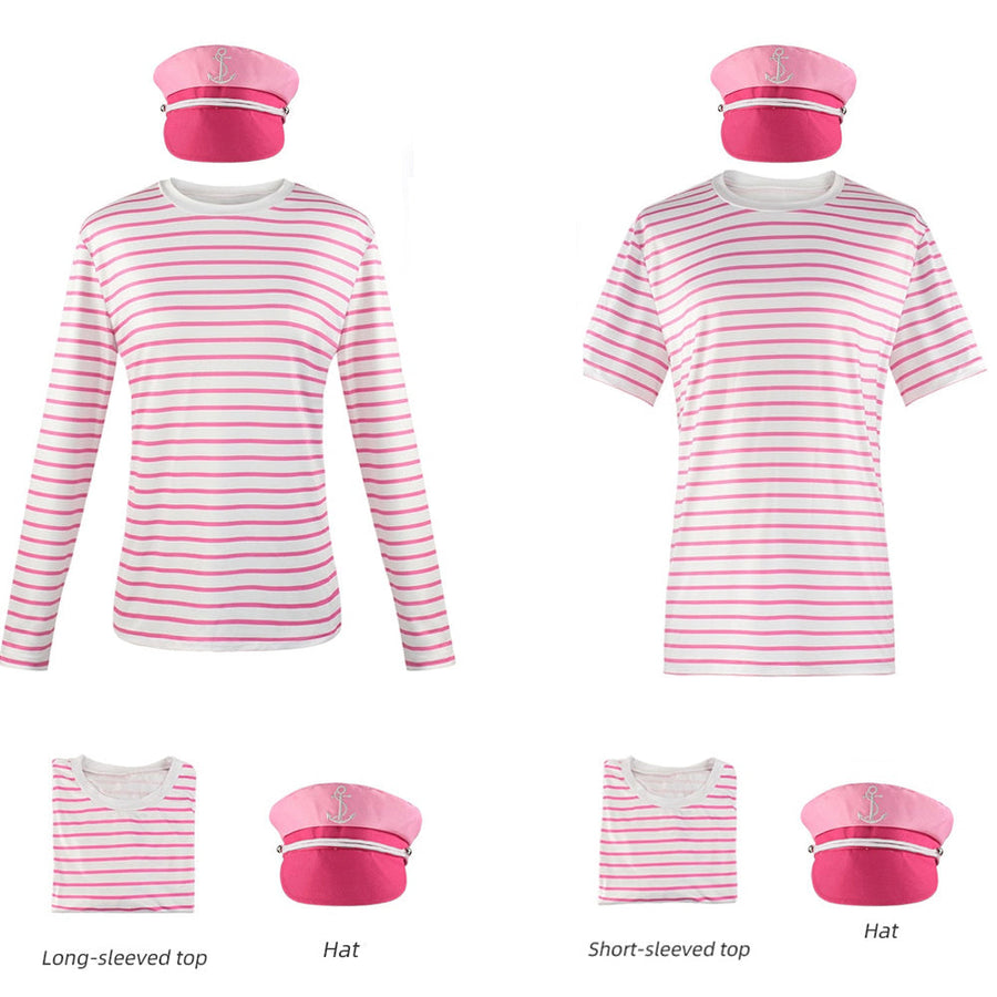 Pink Sailor Outfits with Captain Hat
