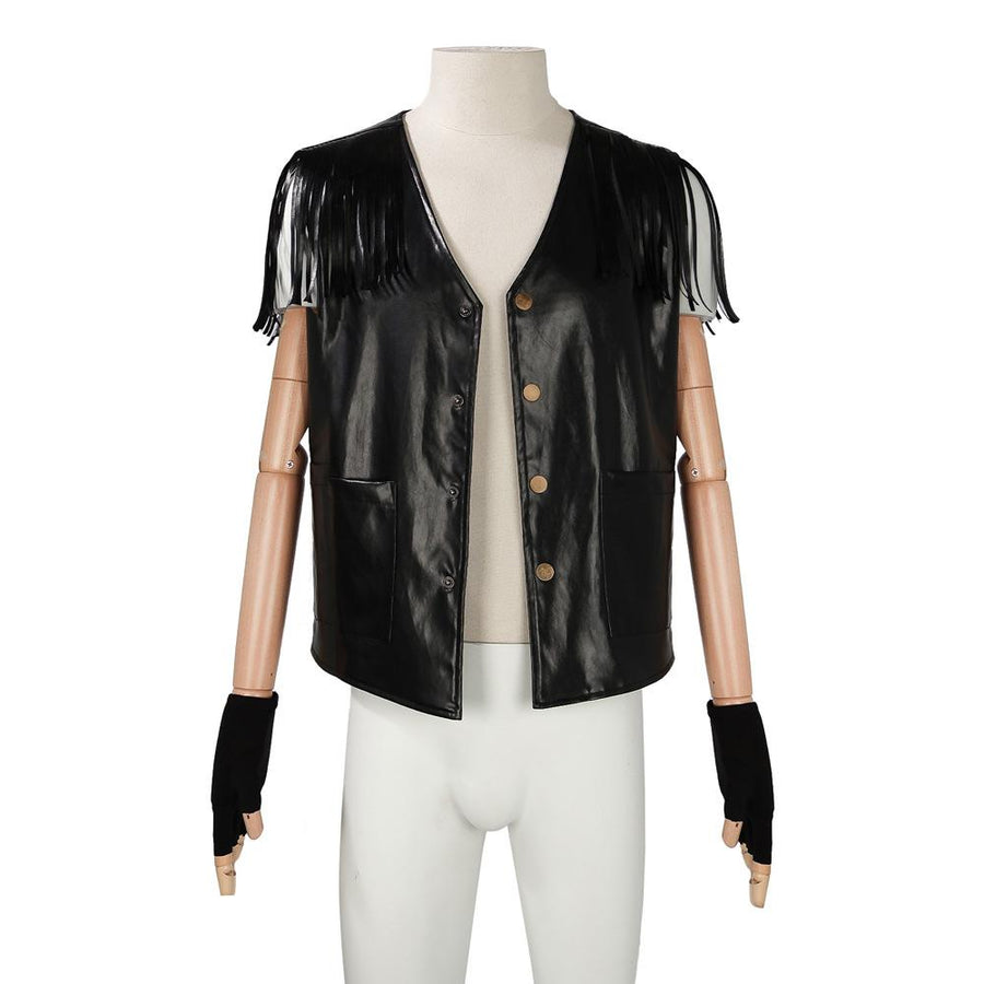 Men PU Leather Vest Outfit