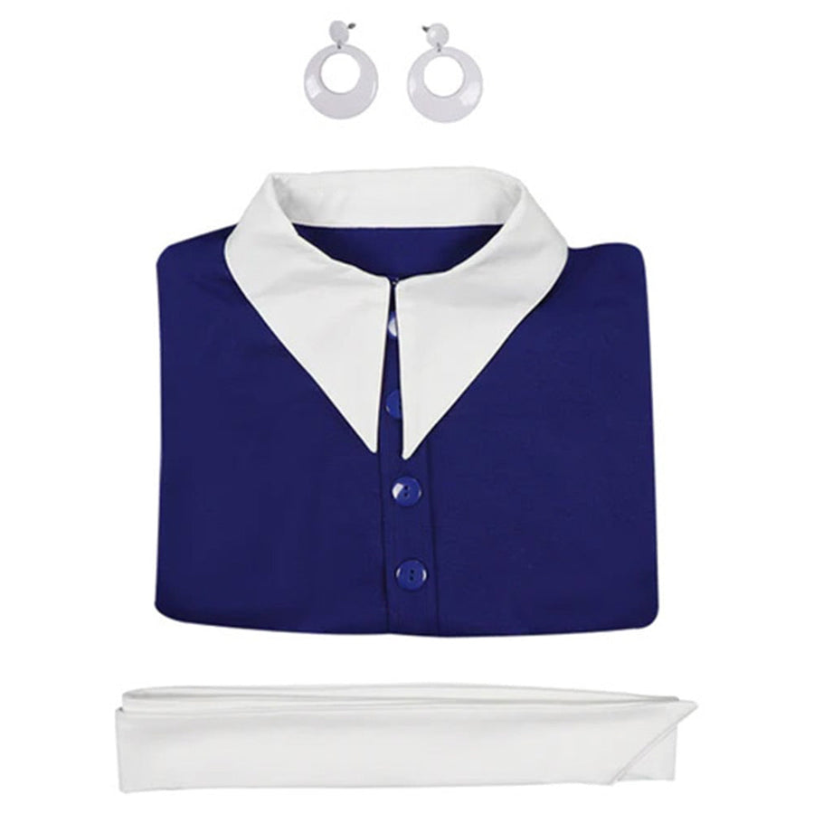 SALE Navy Blue Mini Dress With Earrings and Bow