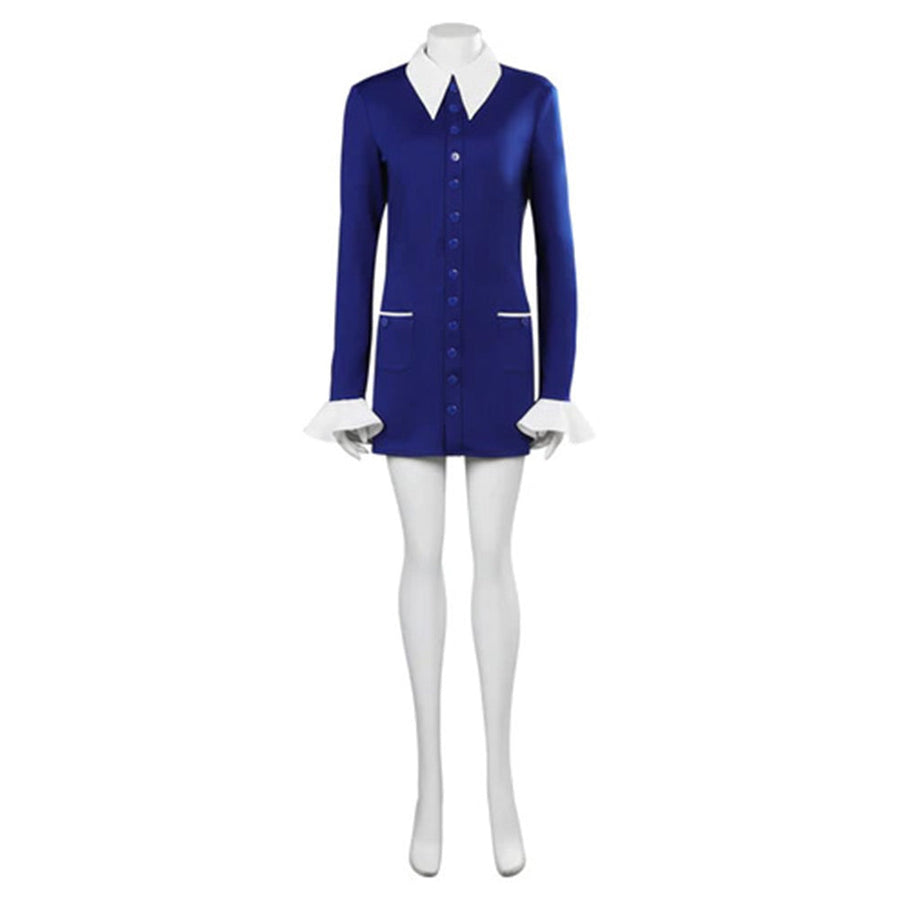SALE Navy Blue Mini Dress With Earrings and Bow
