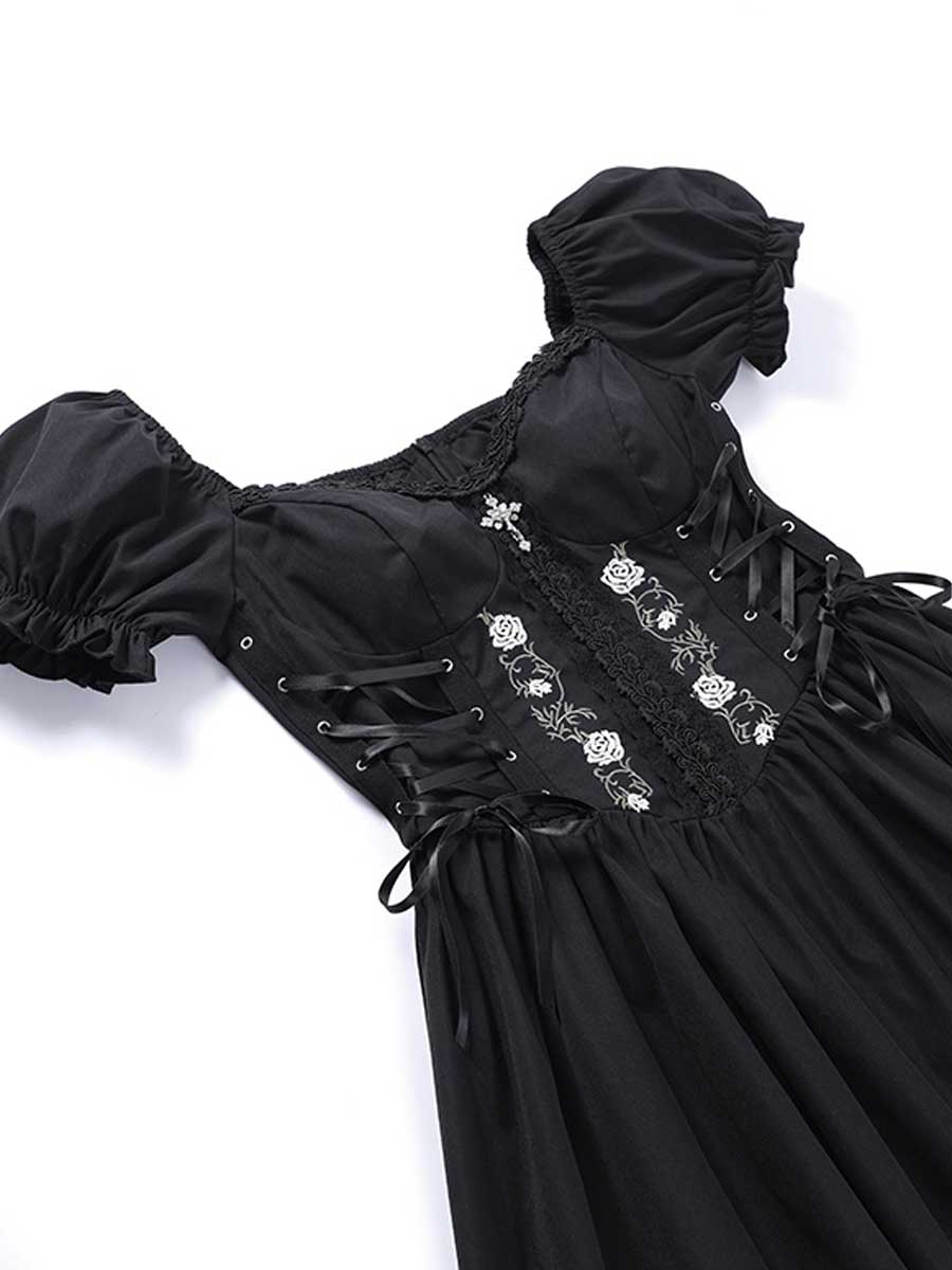 Puff Sleeve Short Goth Dress