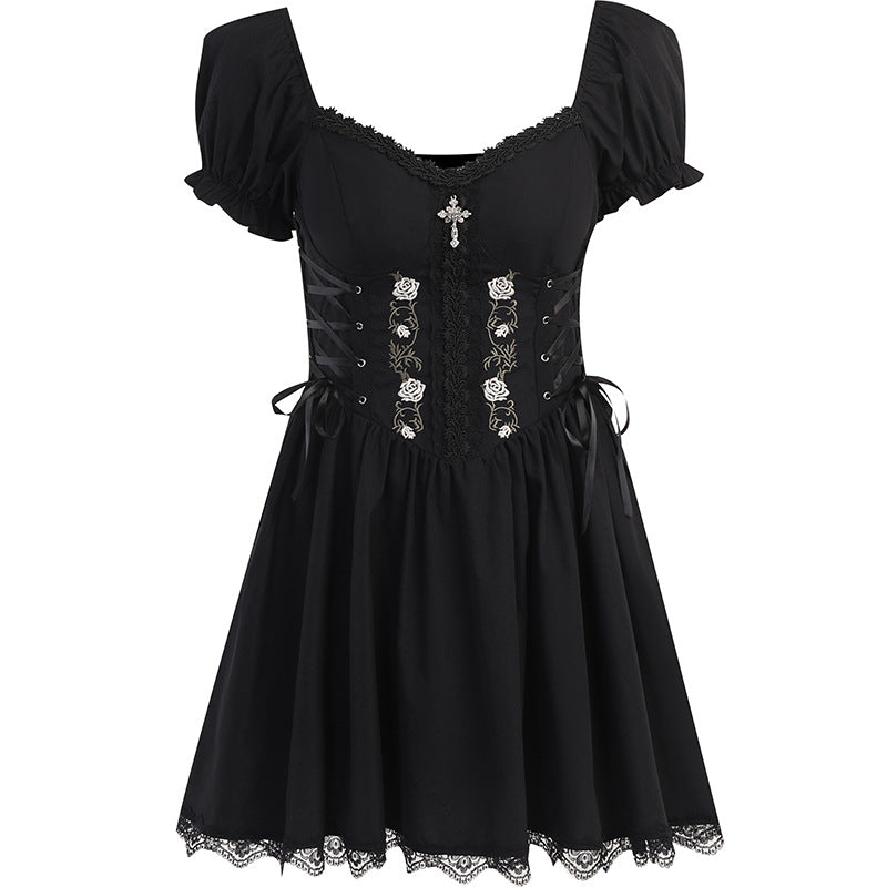 Puff Sleeve Short Goth Dress