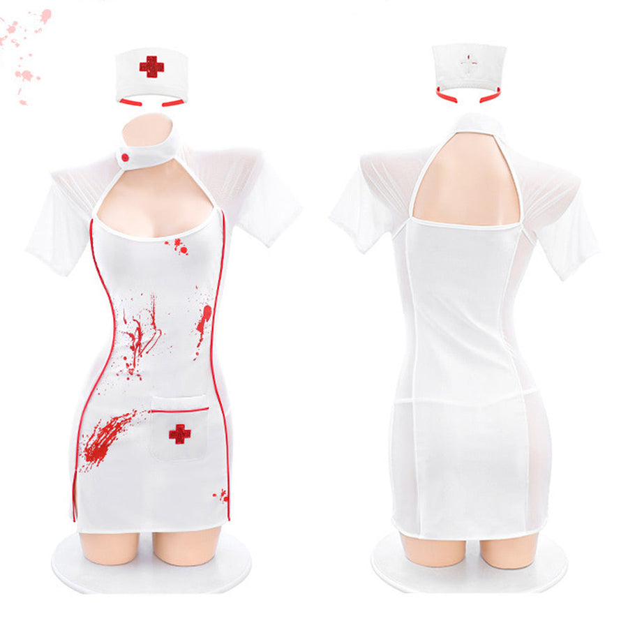 Sexy Bloody Nurse Costume Adult Nurse Role Play Uniform Anime Hospital Hottie Halloween Outfits