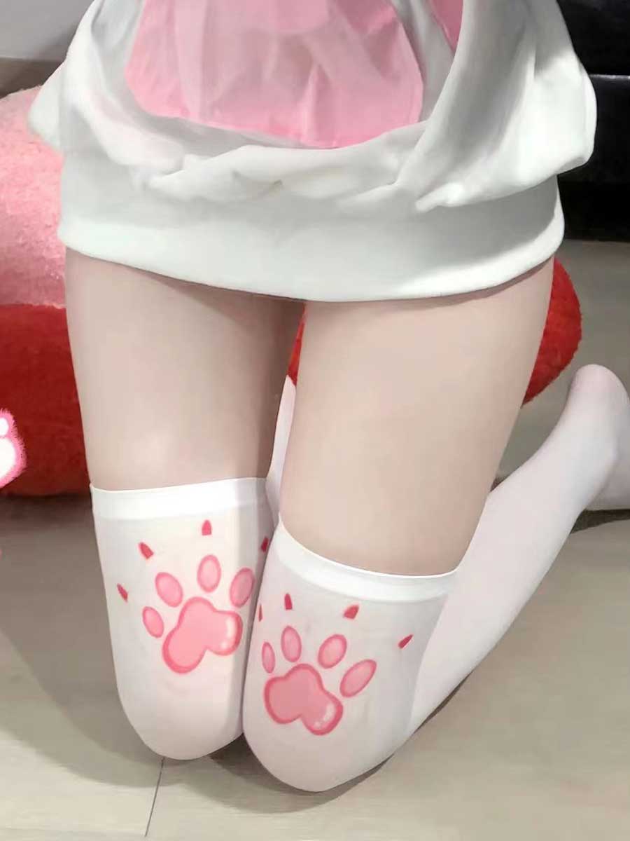 Cute Cat Paw Thigh Highs Stocking