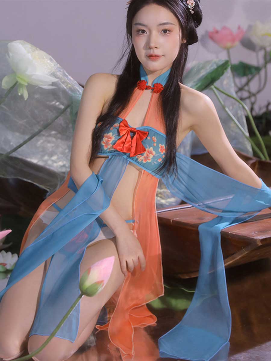 Chinese Style Draping Lingerie Dress