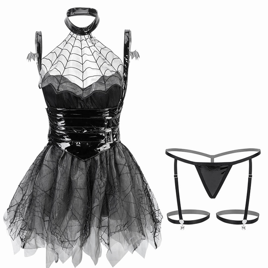 Sexy Spiderweb Mesh Lingerie Dress