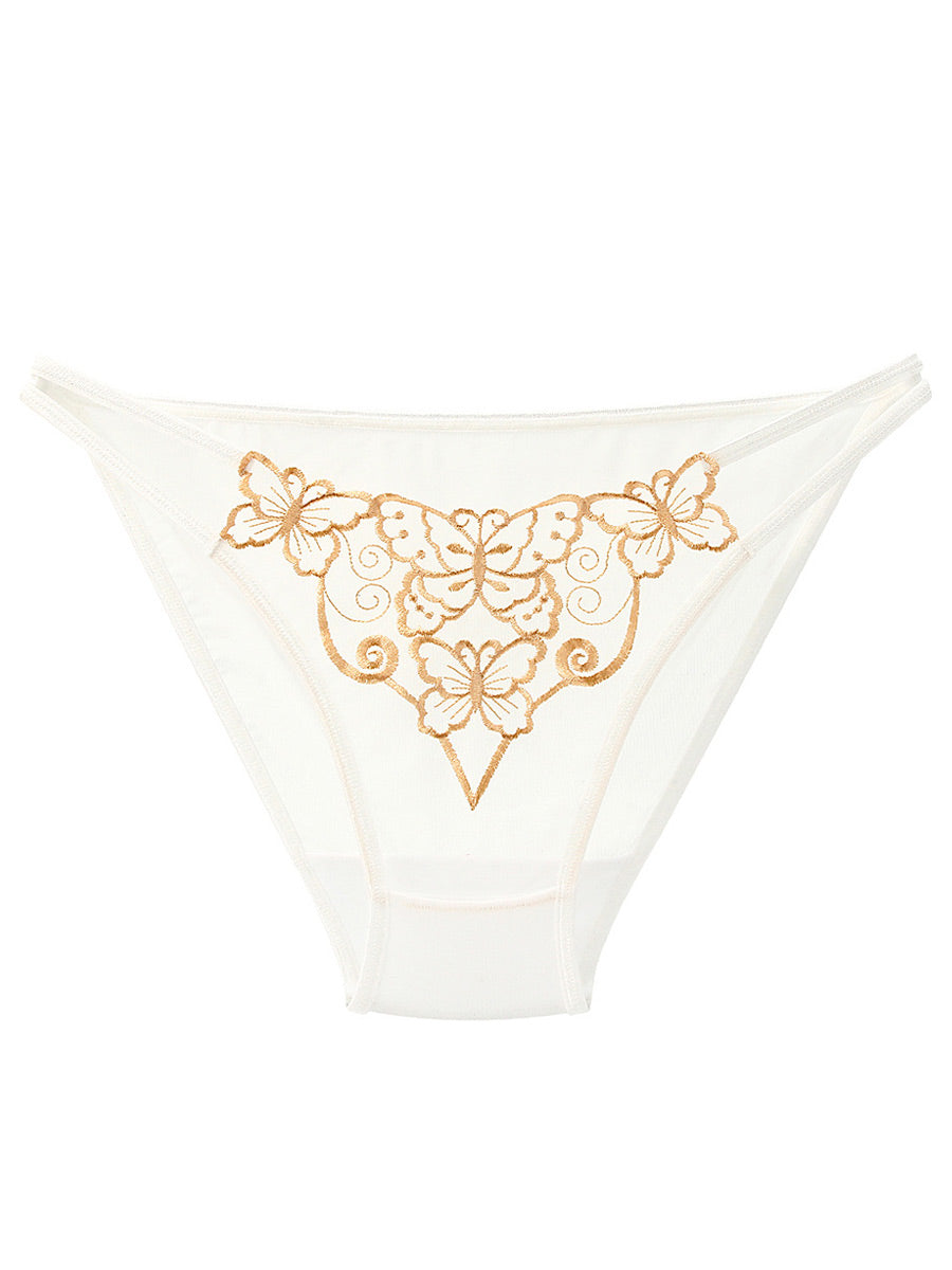 Embroidered Butterfly Mesh Panty