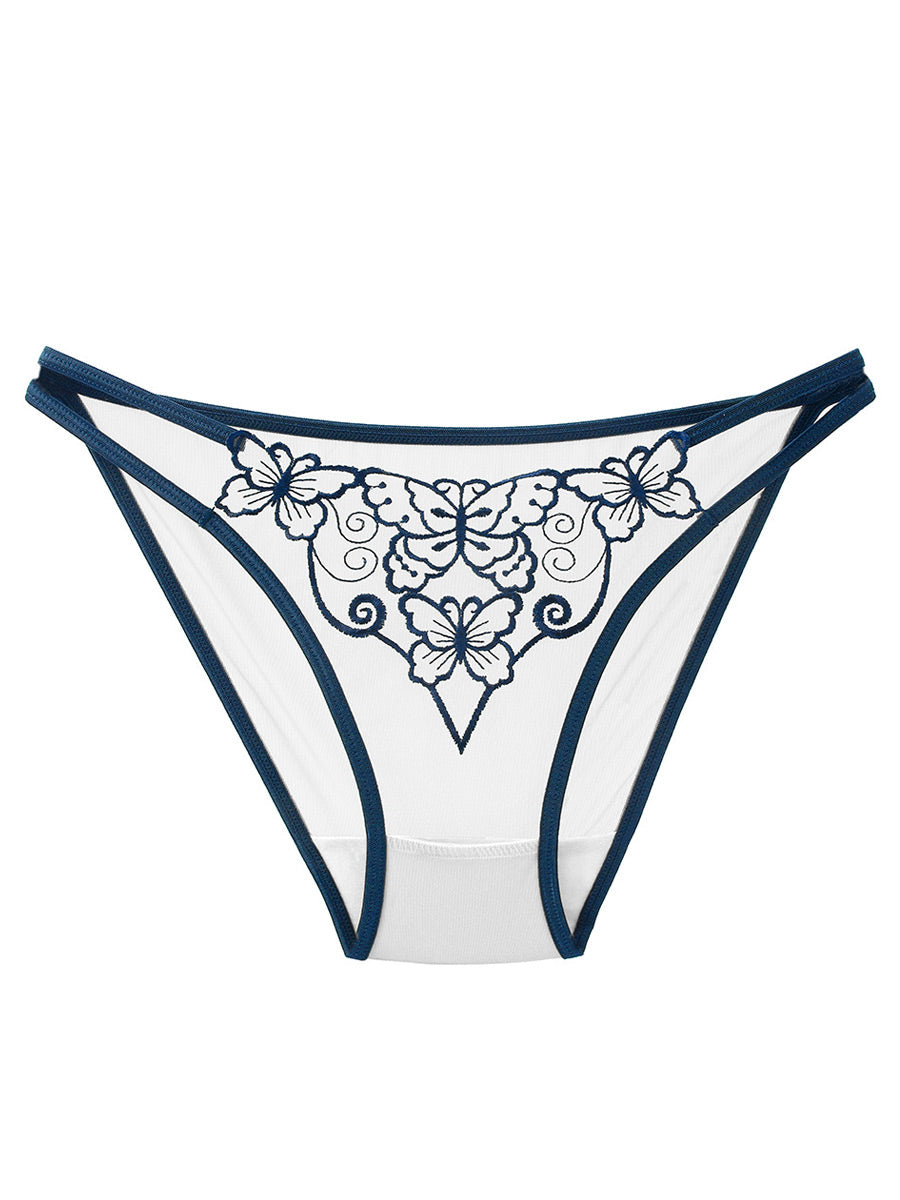 Embroidered Butterfly Mesh Panty