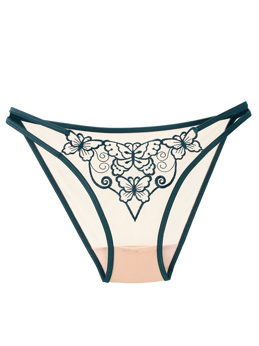 Embroidered Butterfly Mesh Panty