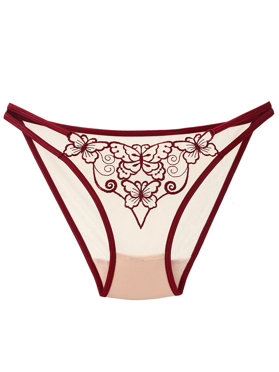 Embroidered Butterfly Mesh Panty