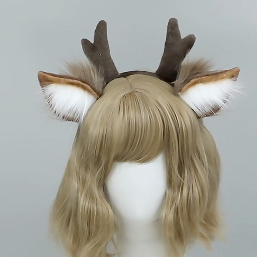 Christmas Elk Costume Adult Furry Reindeer Cosplay Outfit Xmas Party Skirt Set