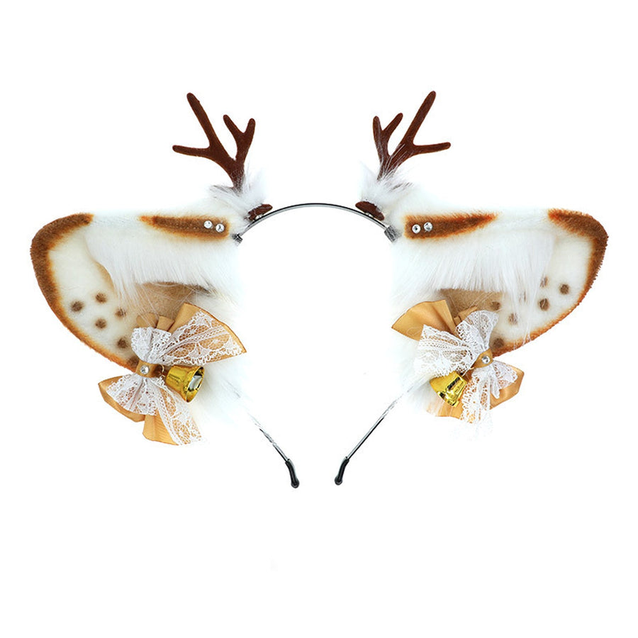 Faux Fur Reindeer Ears Hairband Animal Elk Ears Hair Hoop Plush Christmas Accessories