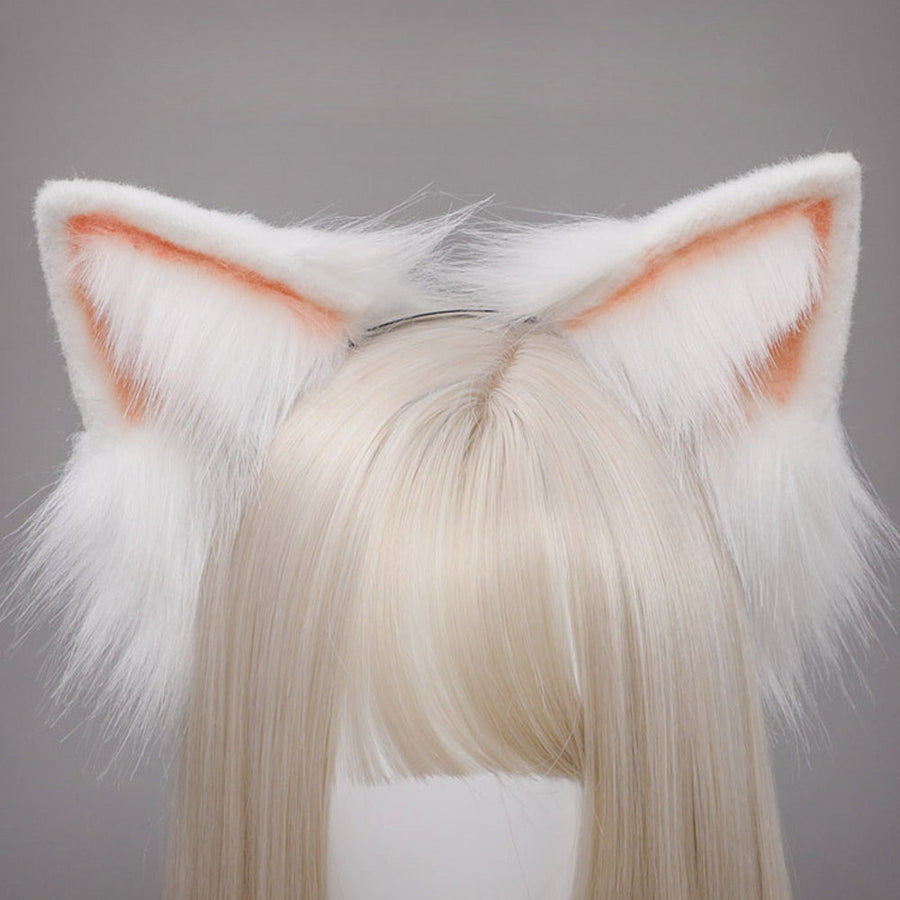 Sexy Fox Cosplay Outfit Anime Animal Costume Two Piece White Rib Knit Lingerie Set