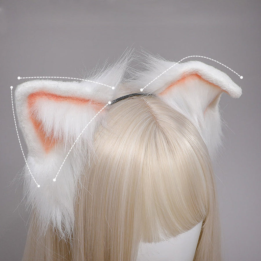 Sexy Fox Cosplay Outfit Anime Animal Costume Two Piece White Rib Knit Lingerie Set