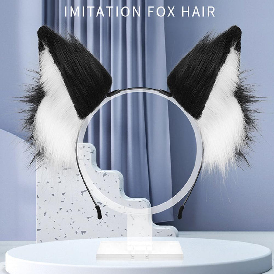 Fox Cat Ears Hair Headband Long Fur Animal Wolf Cosplay Party Headwear