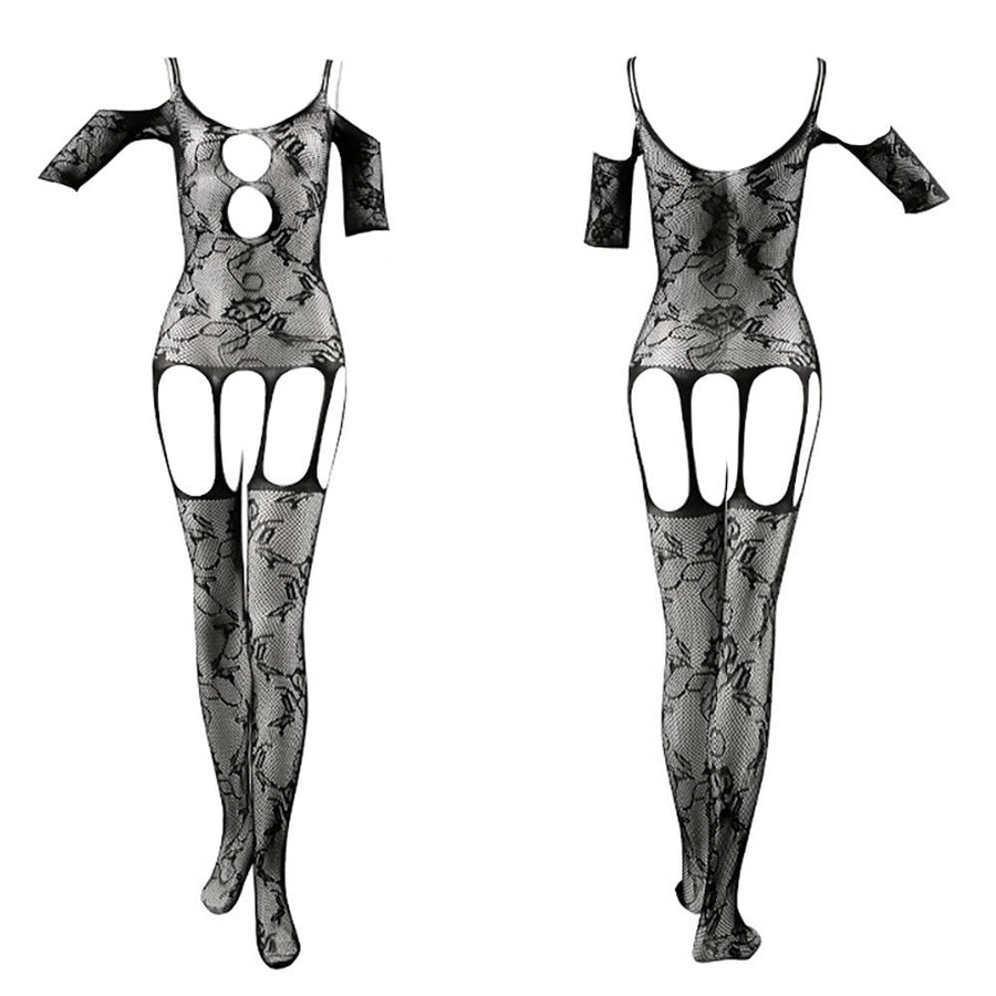 Women's Sexy Crotchless Floral Lace Bodystocking