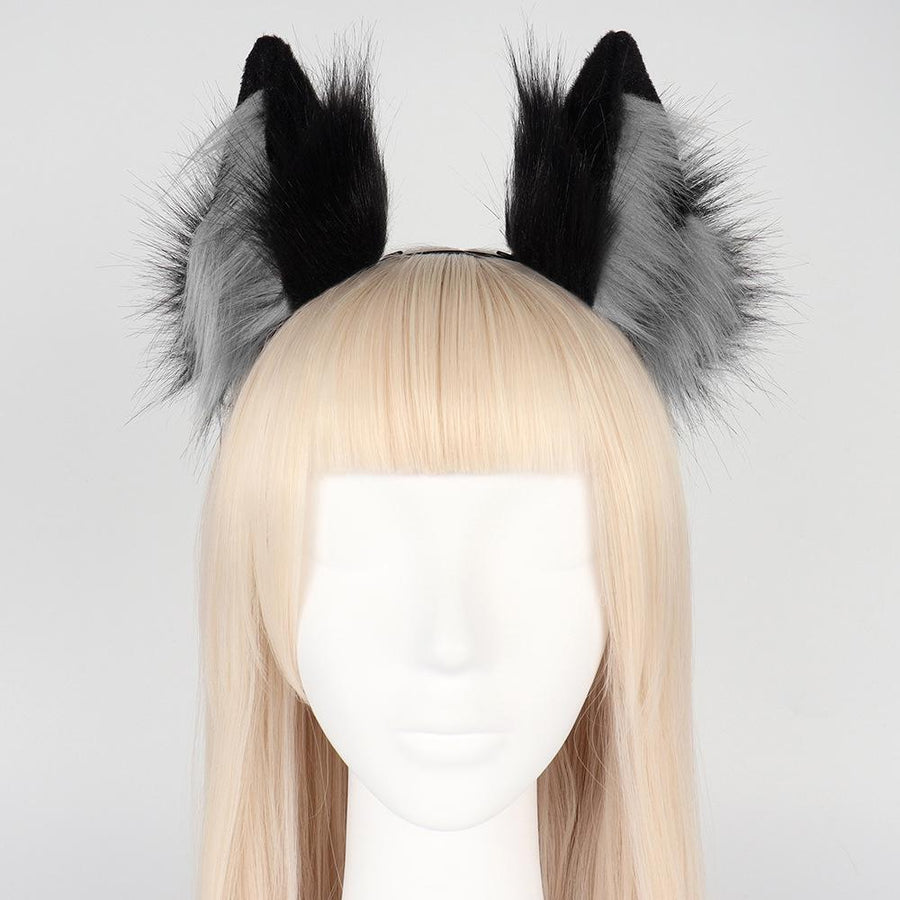 Fox Cat Ears Hair Headband Long Fur Animal Wolf Cosplay Party Headwear