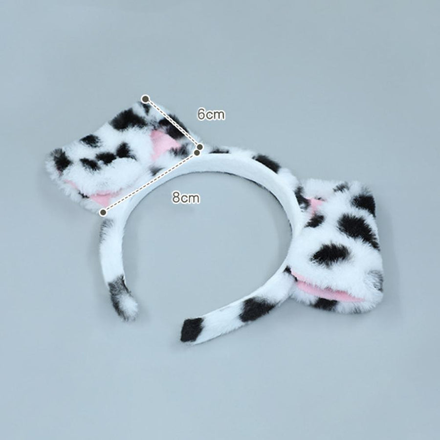 Cartoon Dog Ears Headband Fluffy Dalmatian Dog Ears Headwear Puppy Ears Costume Accessory