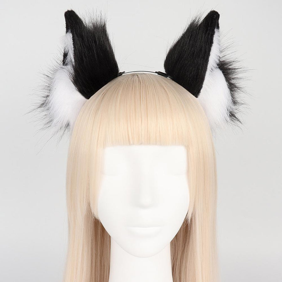 Fox Cat Ears Hair Headband Long Fur Animal Wolf Cosplay Party Headwear