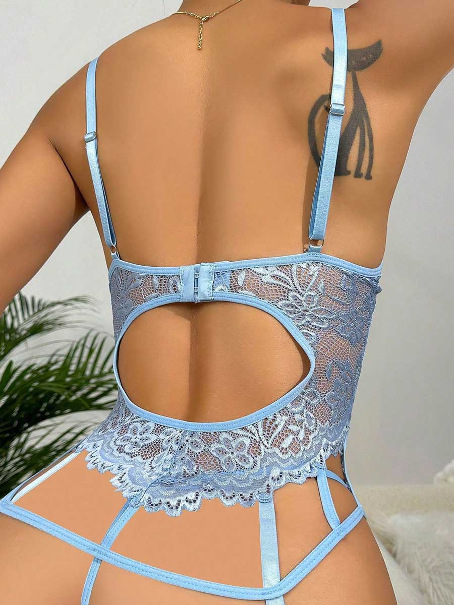 Floral Lace Bustier Set