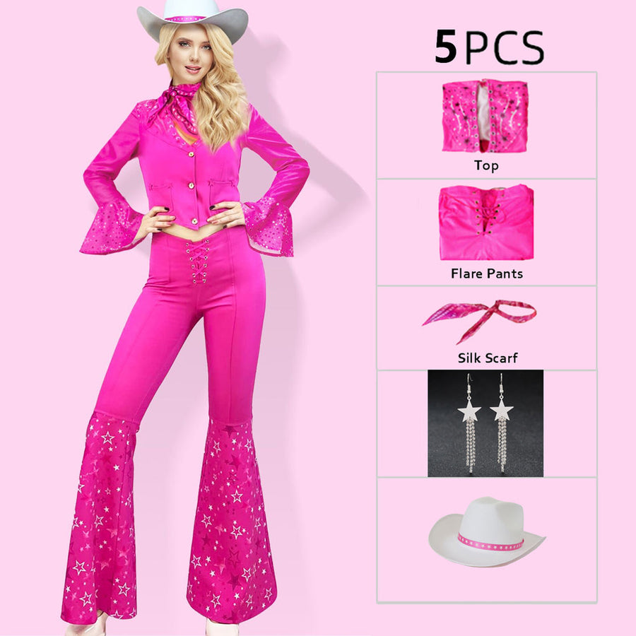 Pink Long Sleeve Cowgirl Outfit