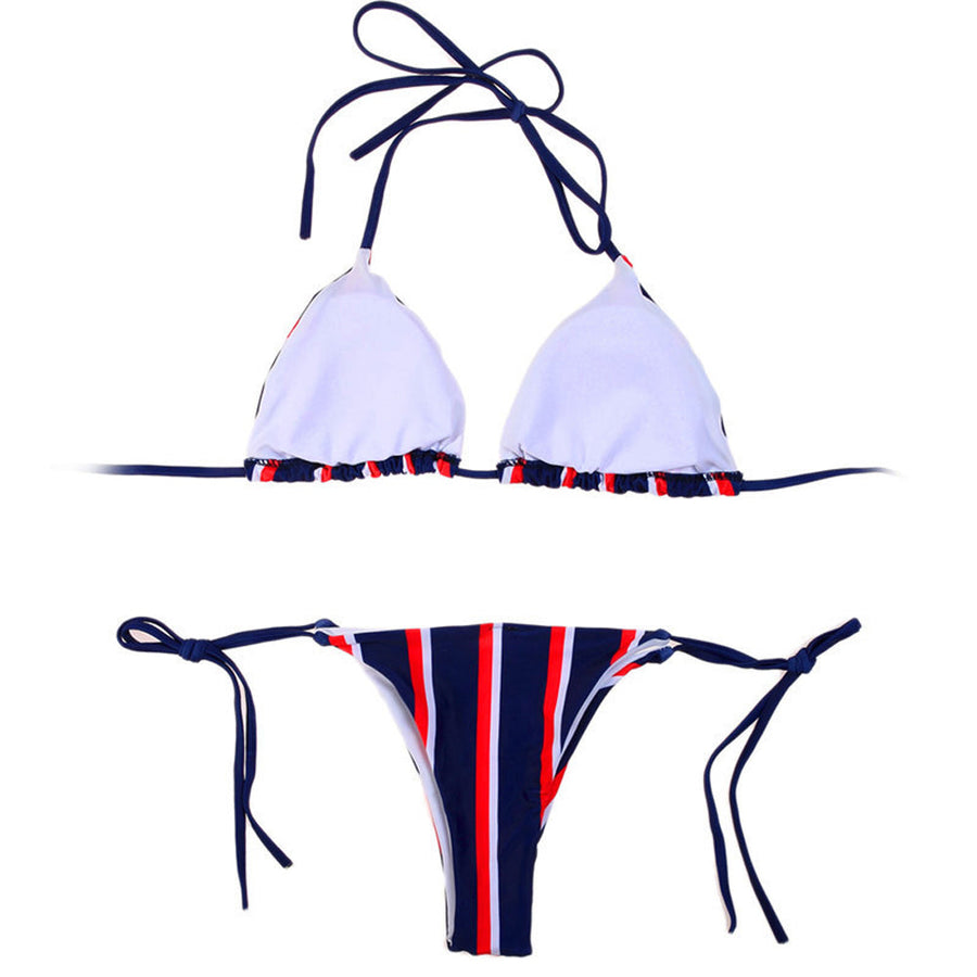 Micro 2 Piece Bikini Set Cute Stripe Cosplay Lingerie Set Anime Bikini Underwear
