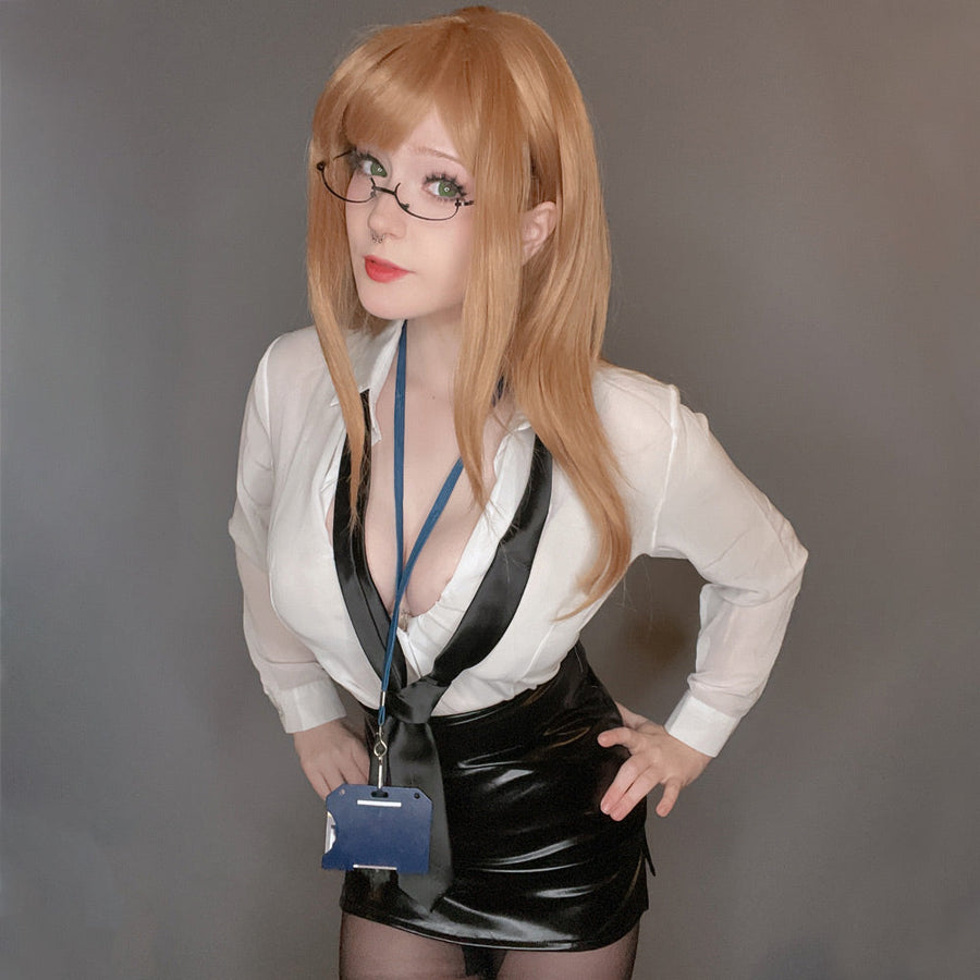 Office Therapy Emma Set Anime Emma Cosplay Costume Sexy Secretary Latex Skirt Set