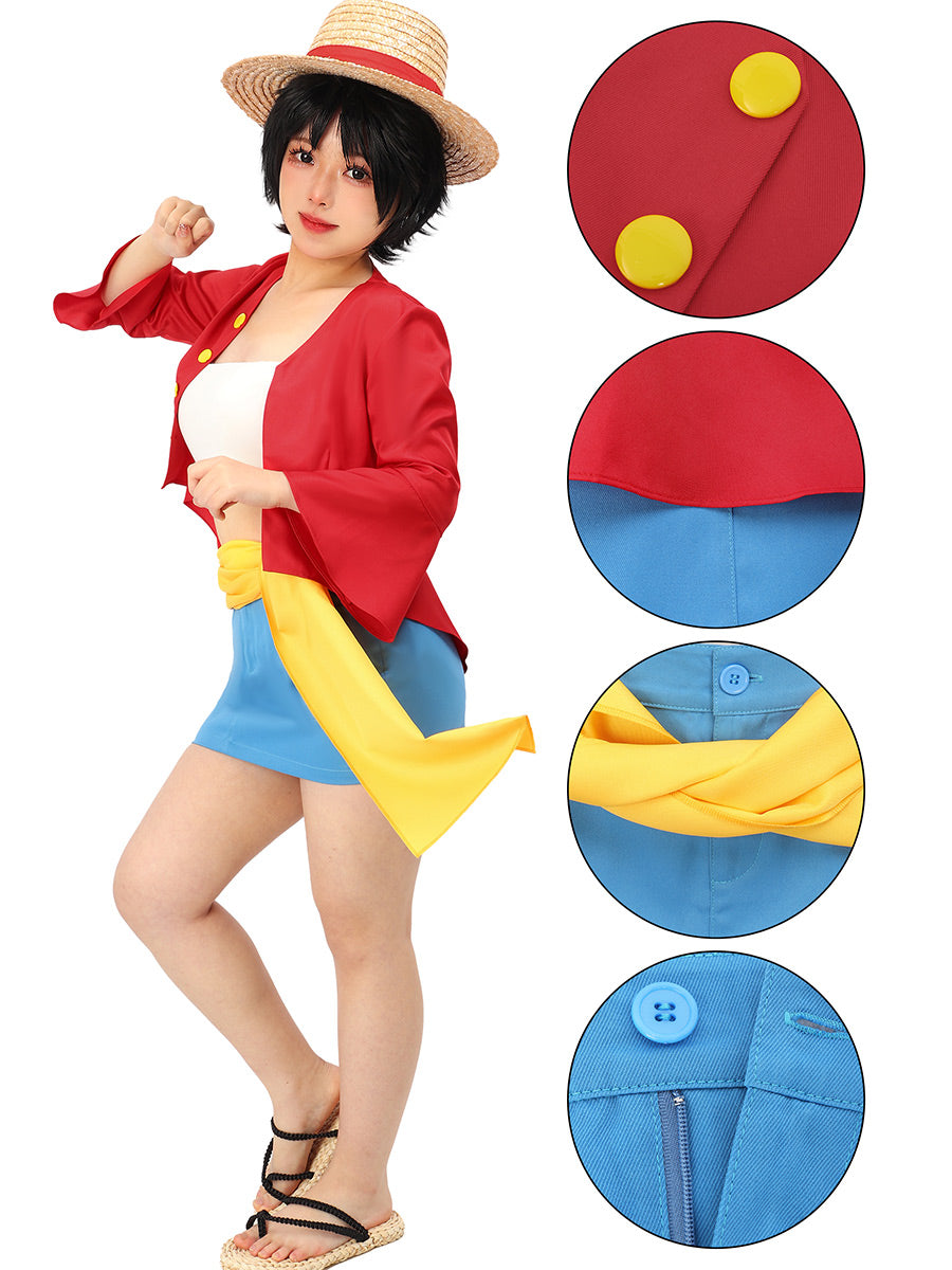 Women's Red Top and Skirt Set