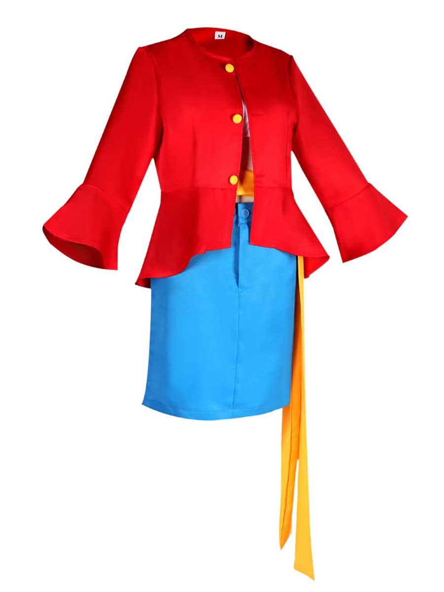 Women's Red Top and Skirt Set