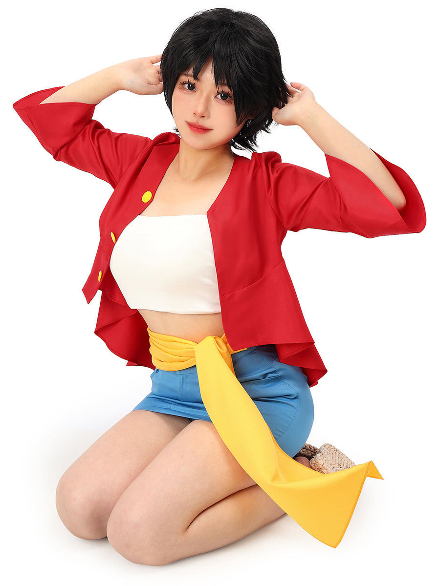 Women's Red Top and Skirt Set