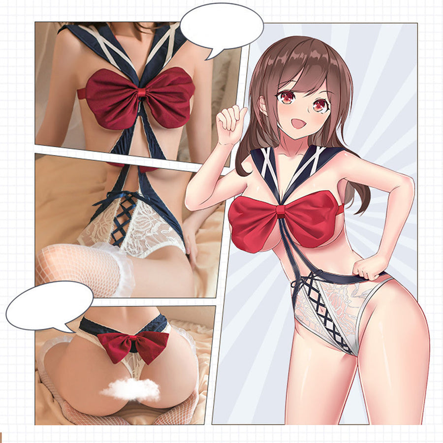 Anime Lace Crotchless Teddy Lingerie