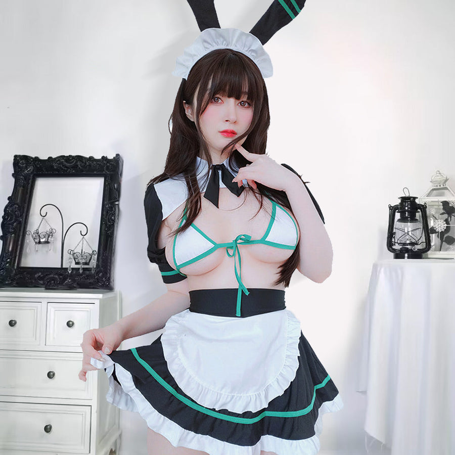 Sexy Bunny Maid Costume Anime Bunny Outfits Sassy Maid Cosplay Lingerie Set