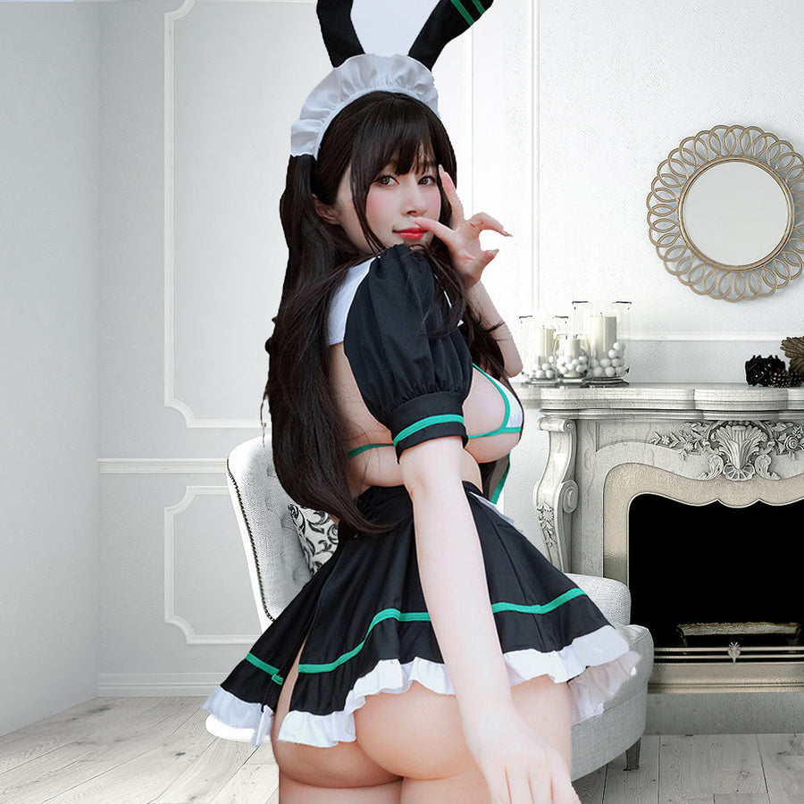 Sexy Bunny Maid Costume Anime Bunny Outfits Sassy Maid Cosplay Lingerie Set