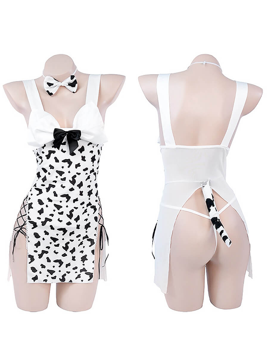 Sexy Cow Print Lingerie Dress