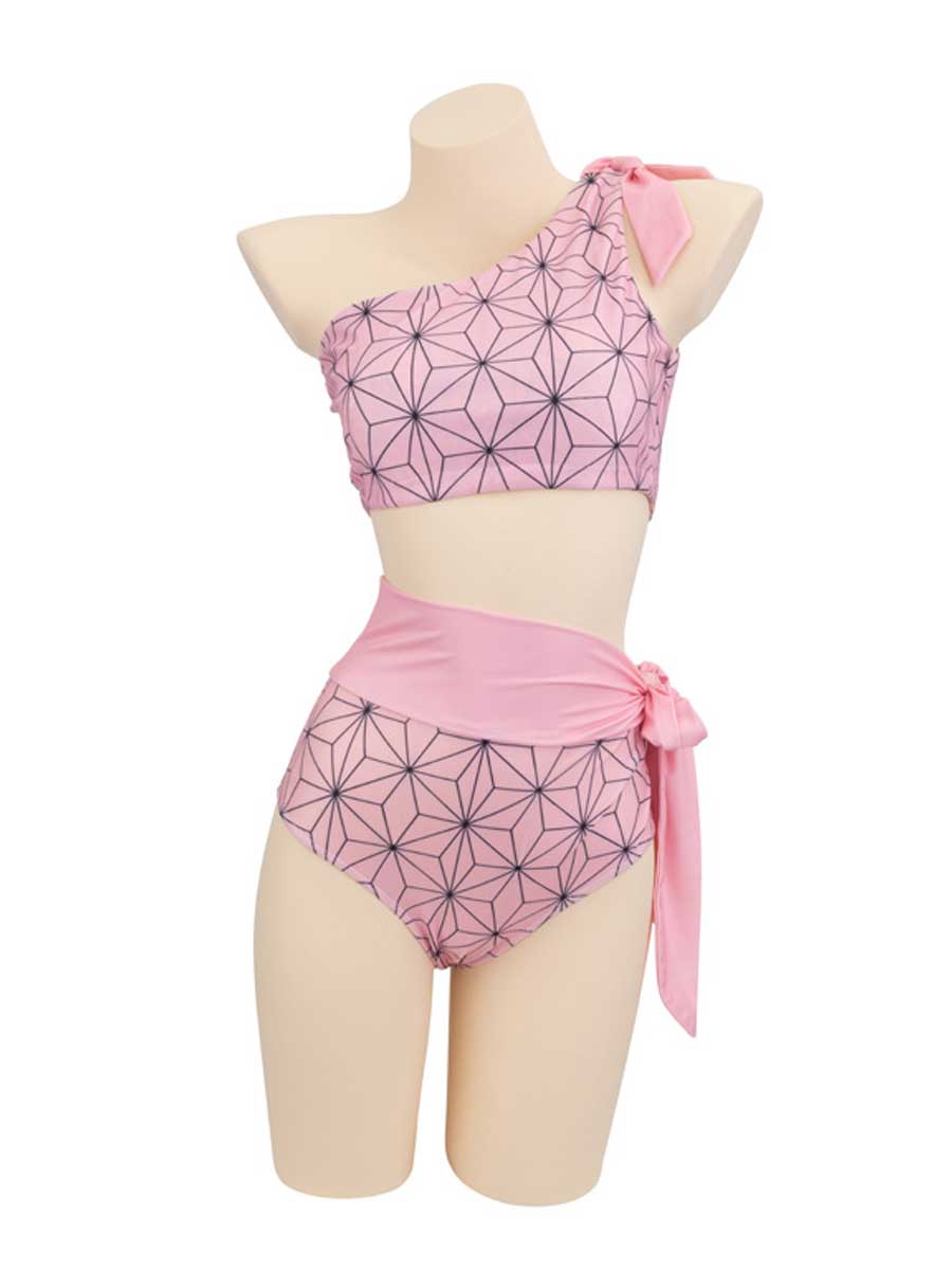 One Shoulder High Waisted Bathing Suit
