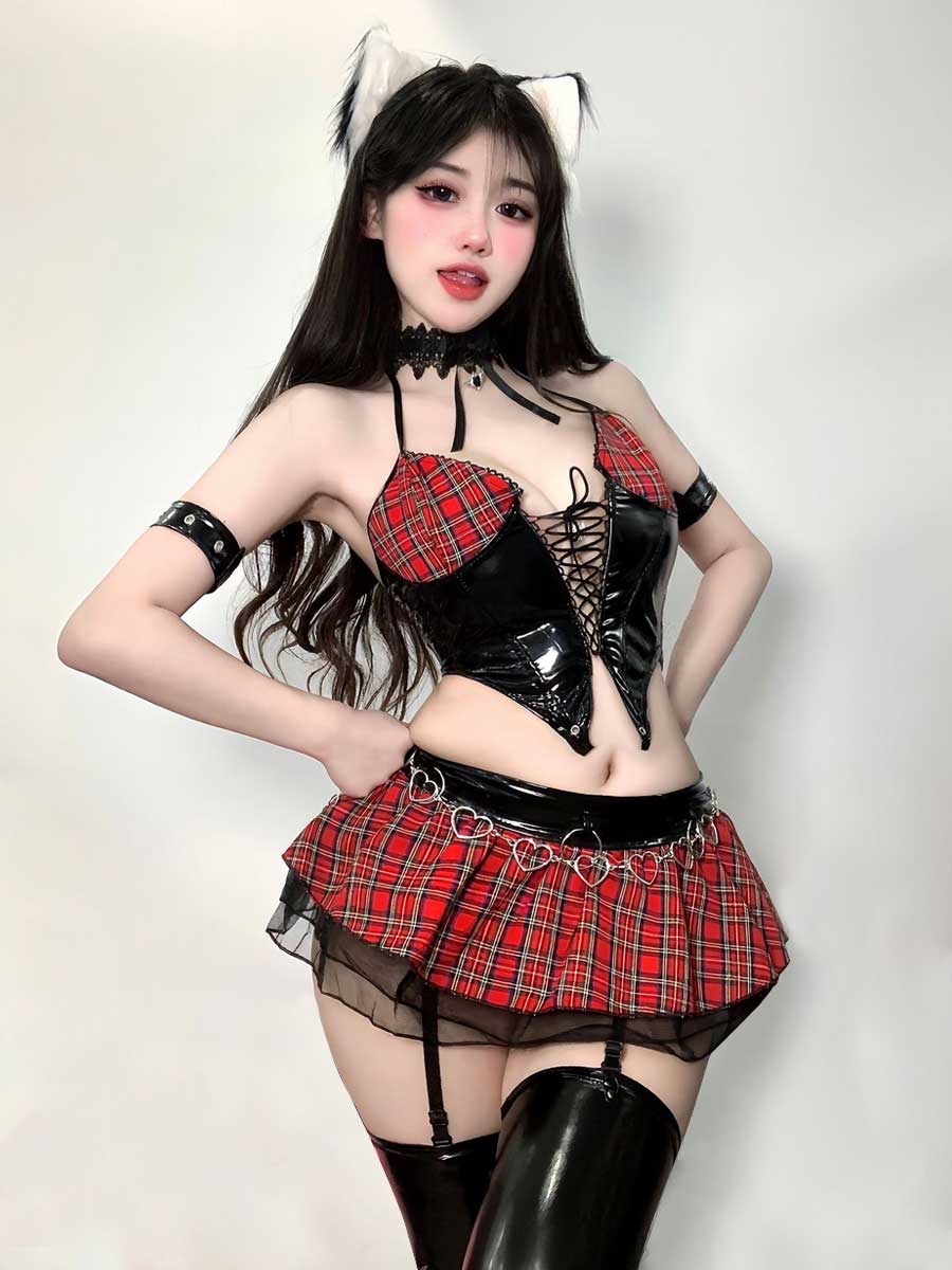 Anime Misa Plaid Skirt Set