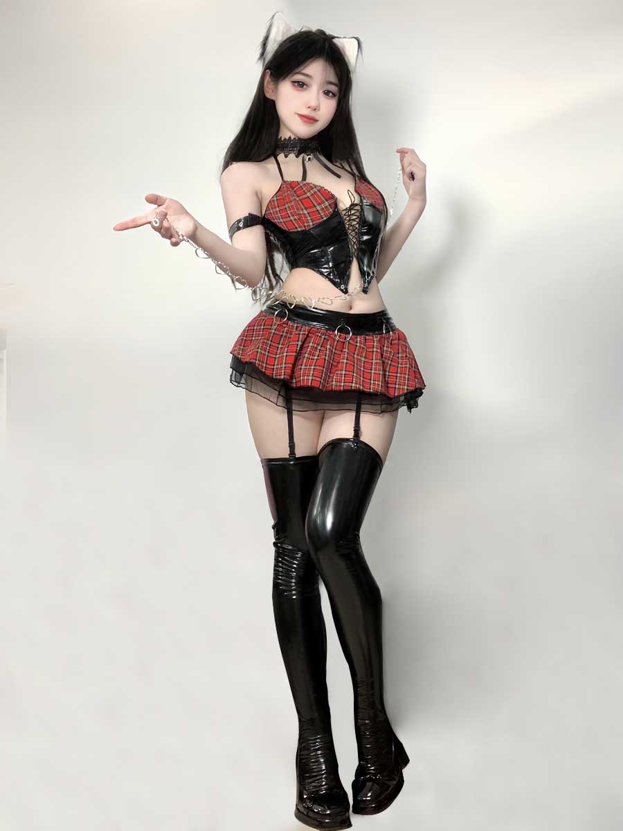 Anime Misa Plaid Skirt Set