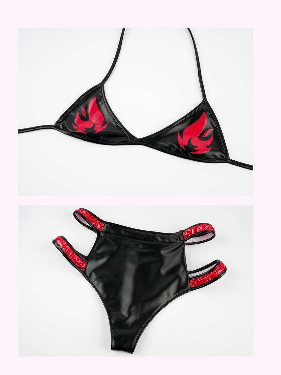 Anime Latex Bikini Set