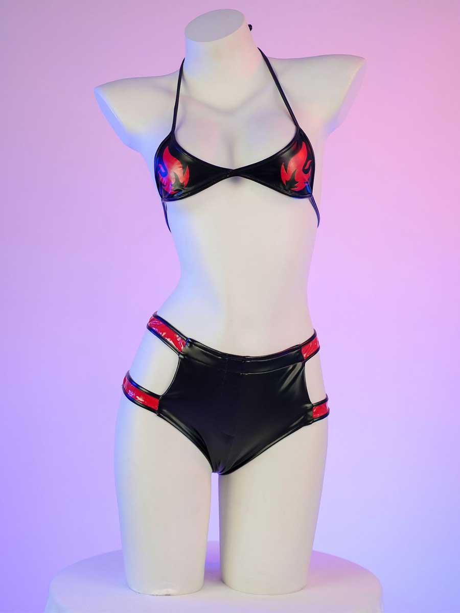 Anime Latex Bikini Set