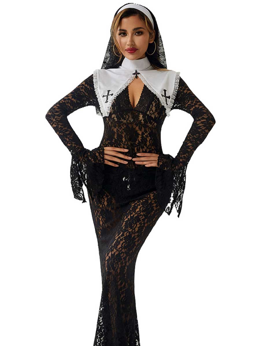 Lace Habit Nun Cosplay Lingerie Dress