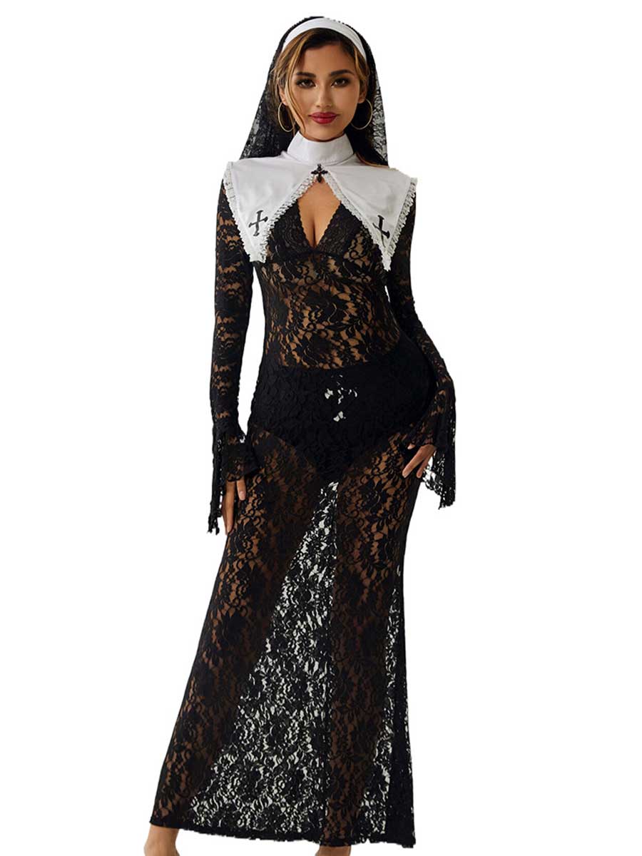 Lace Habit Nun Cosplay Lingerie Dress