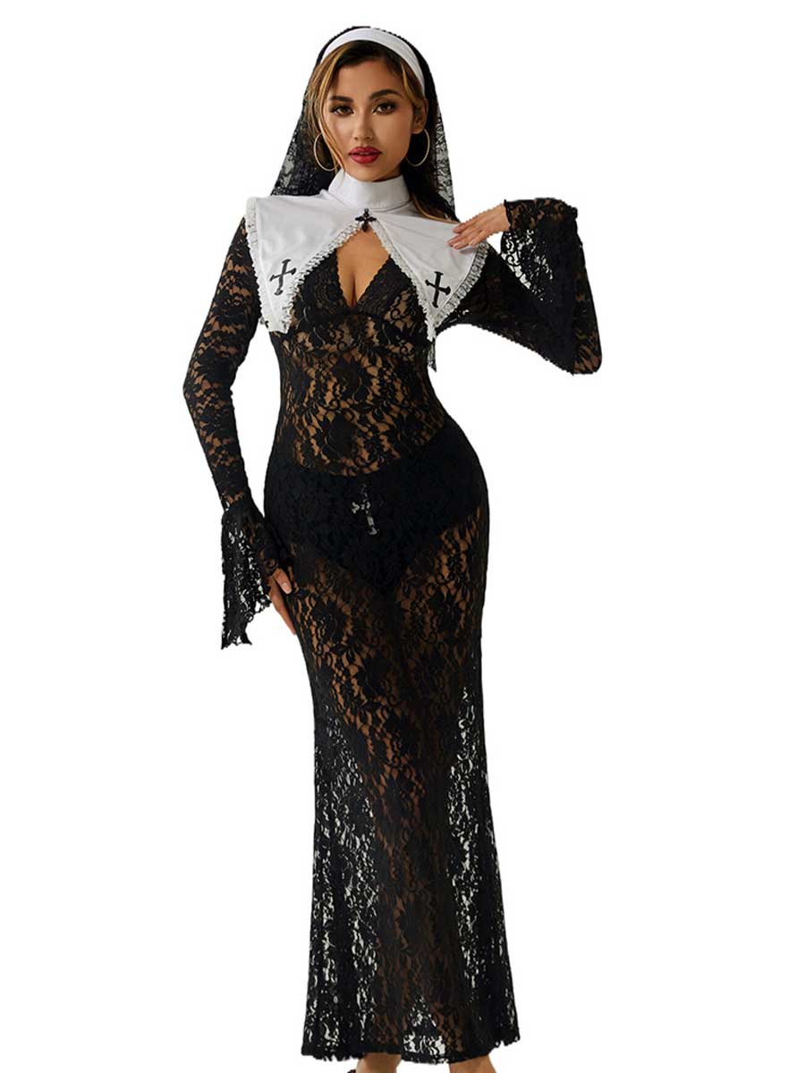 Lace Habit Nun Cosplay Lingerie Dress