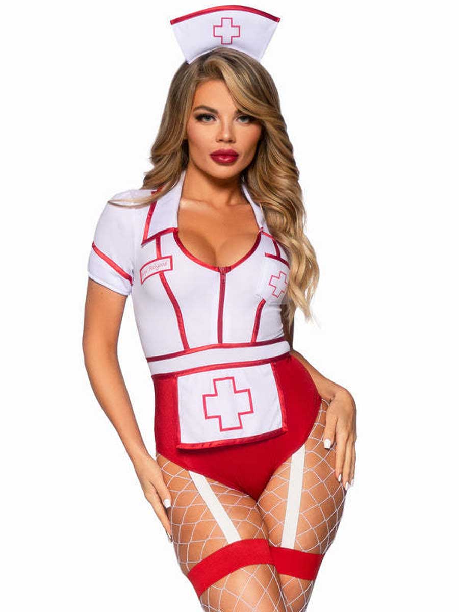 Playful Nurse Cosplay Bodysuit