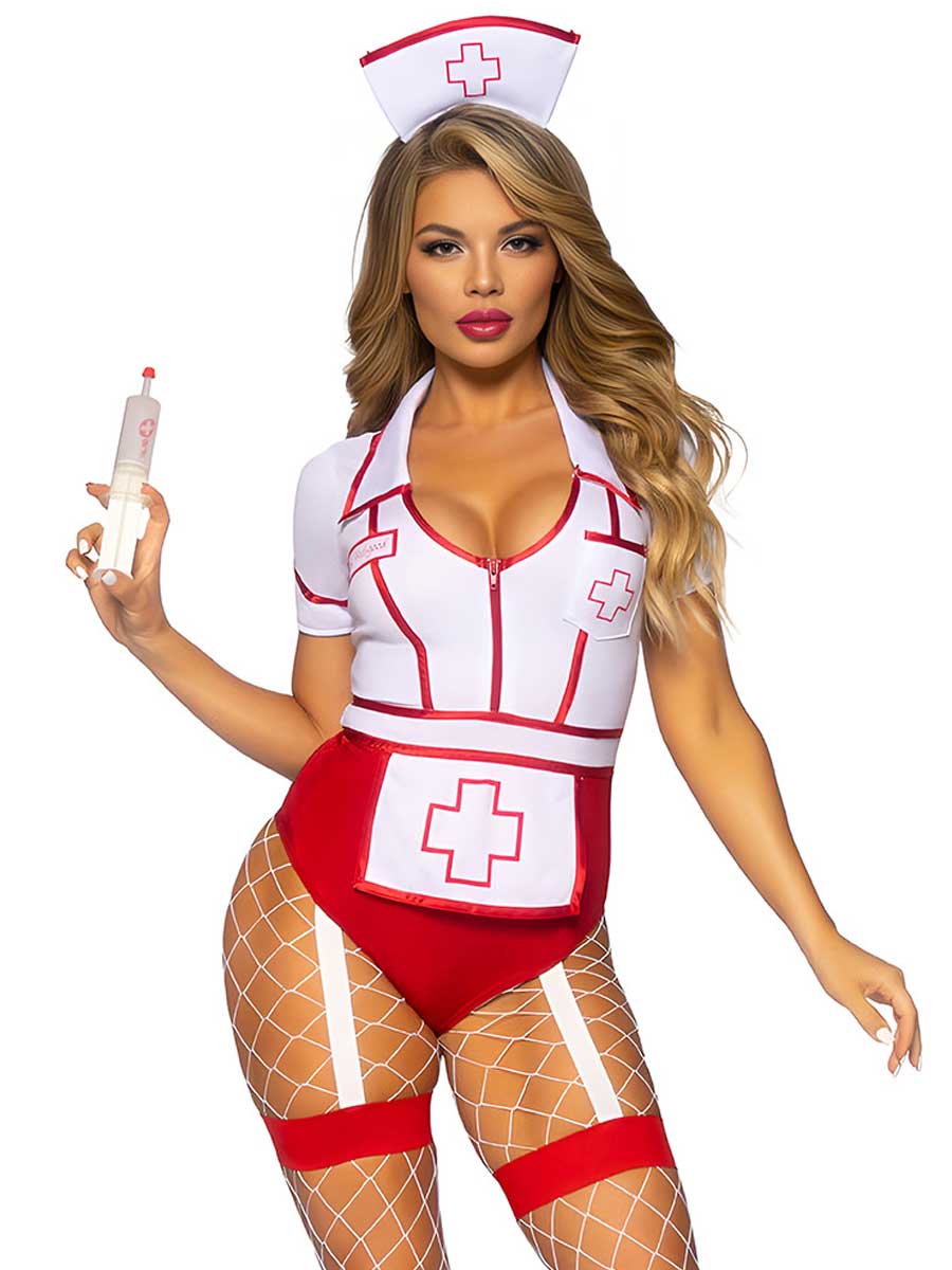 Playful Nurse Cosplay Bodysuit