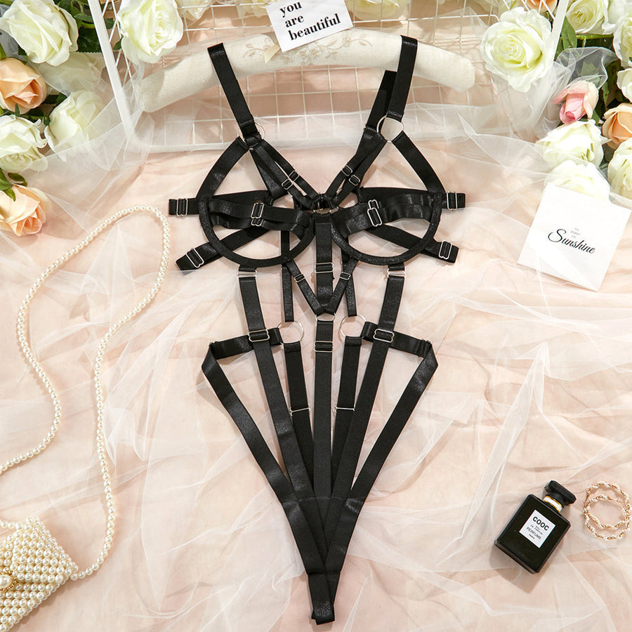 Punk Body Harness Lingerie for Women Strappy Frame Cage Rave Teddy Bodysuit